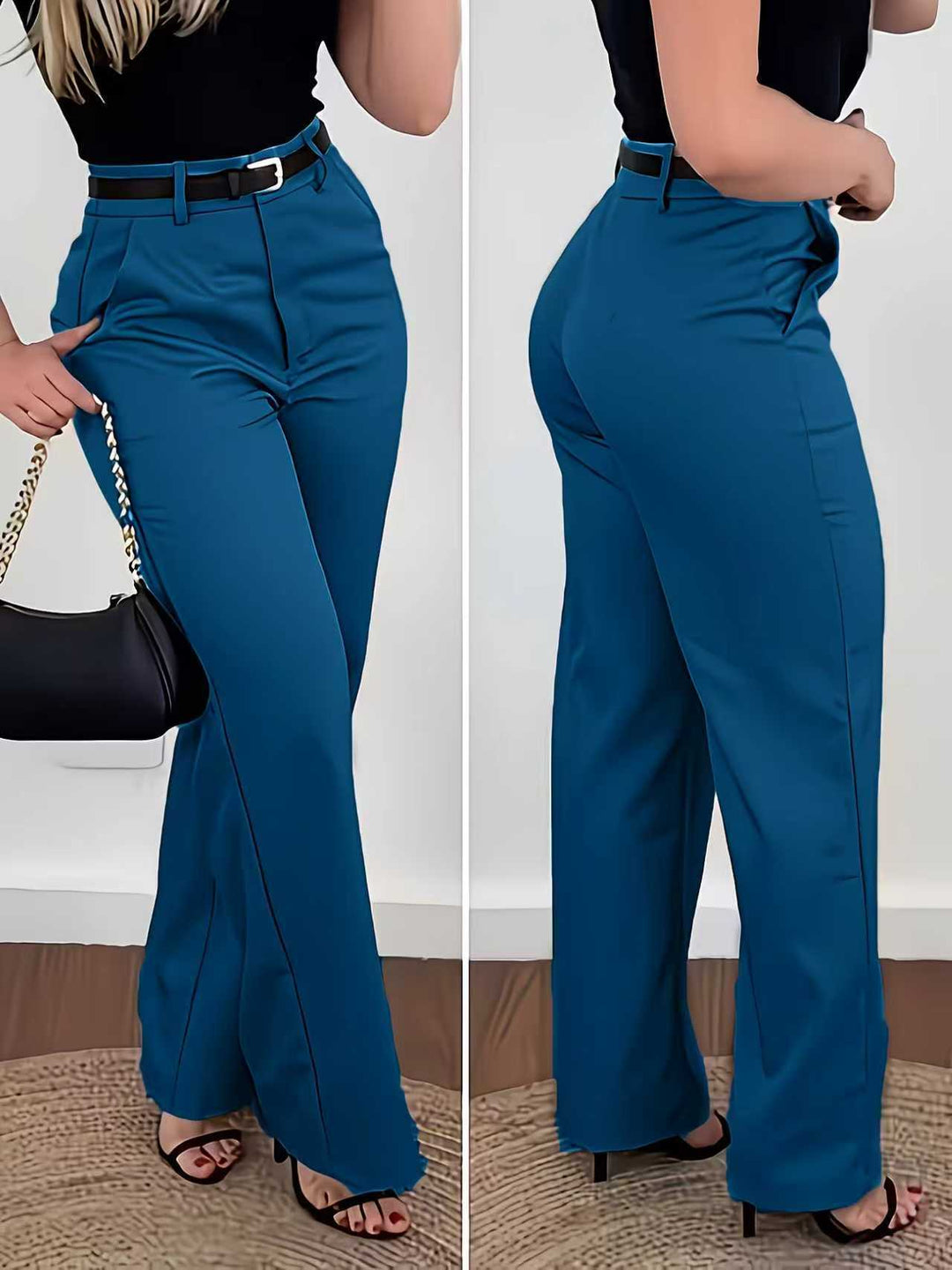 High-Waist Wide-Leg Dress Pants