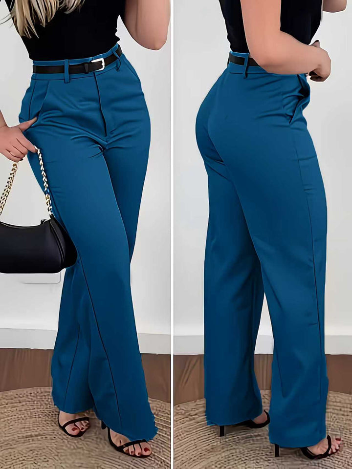 High-Waist Wide-Leg Dress Pants