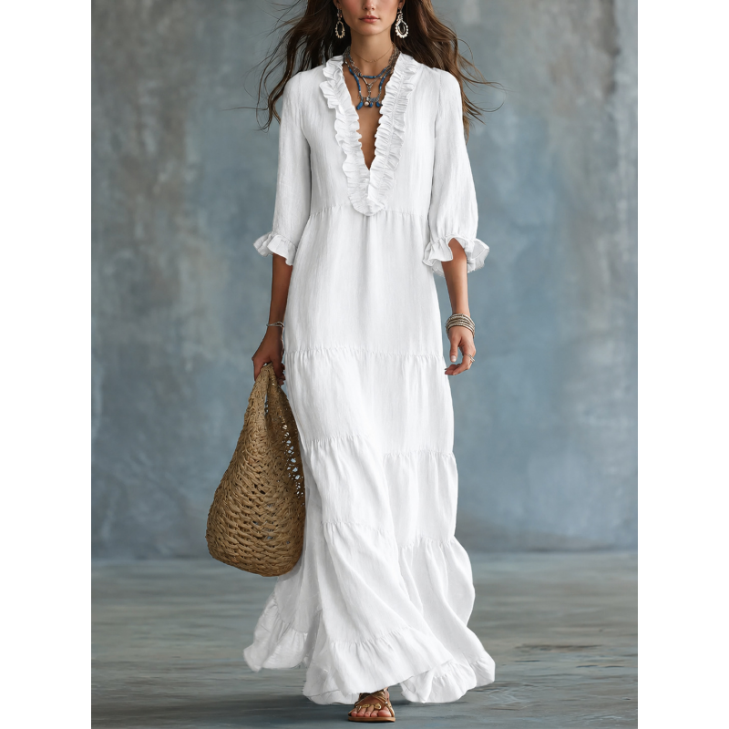 Black Ruffled Tiered Maxi Dress
