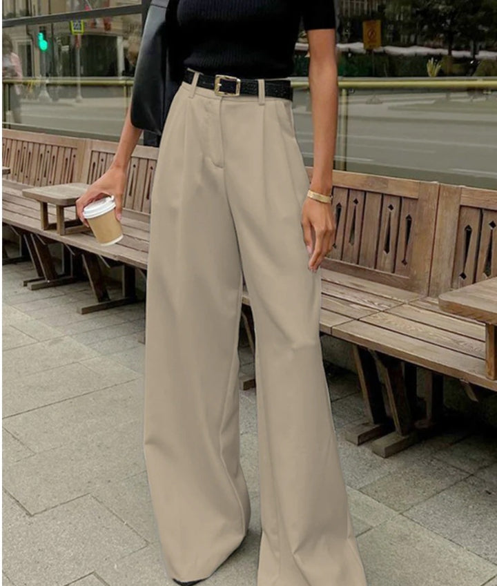 High-Waisted Wide Leg Trousers