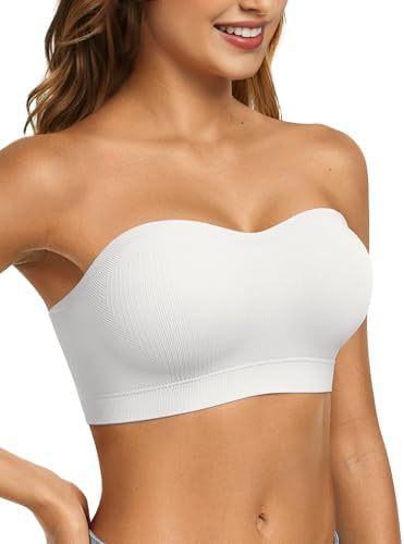 6-in-1 Convertible Seamless Ribbed Bralette, Multi-Way Strapless/Traditional/Halter Bra