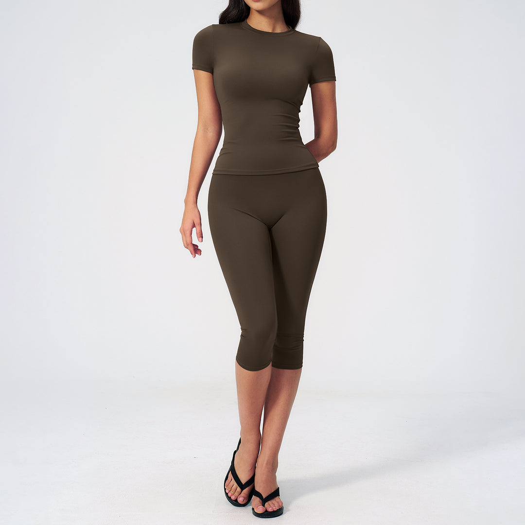 Breathable Quick-Dry Yoga Capri Set