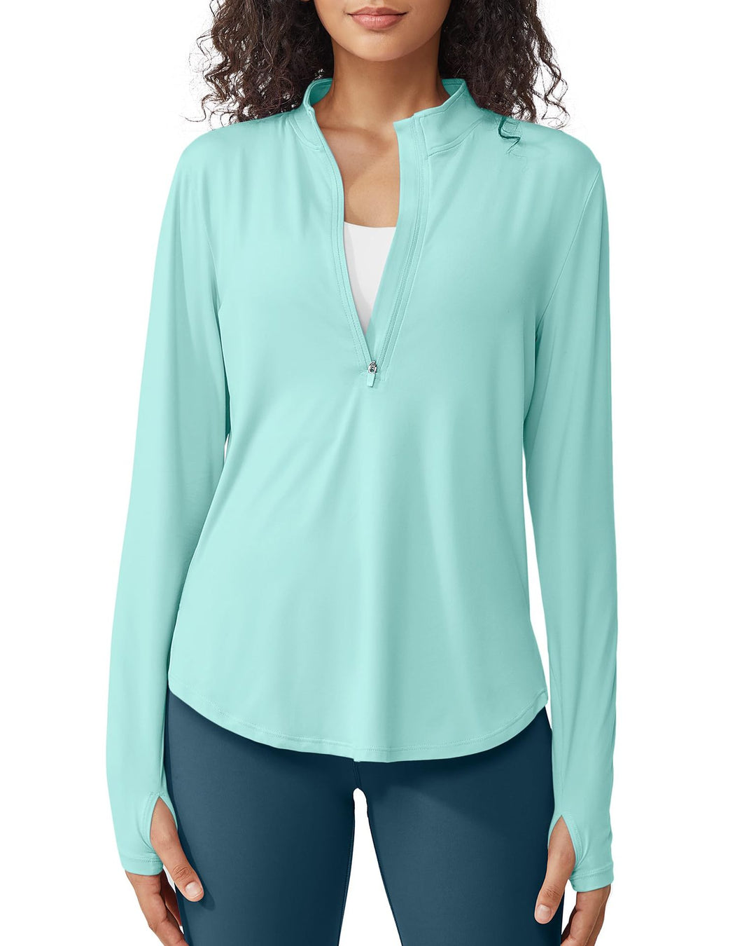 Lavender Half-Zip Long Sleeve Active Top