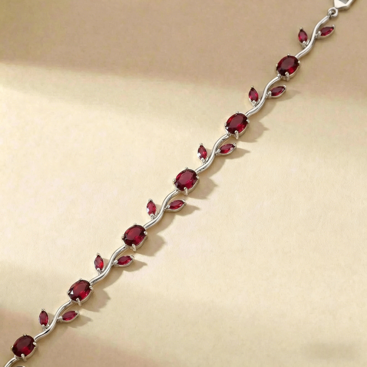 Gold Tone Multicolor Gem Vine Leaf Bracelet | Vintage Nature-Inspired CZ Cuff