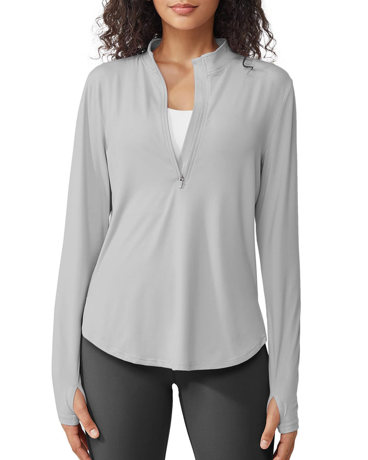 Lavender Half-Zip Long Sleeve Active Top