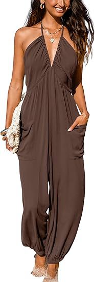 Black Halter Neck Wide-Leg Jumpsuit
