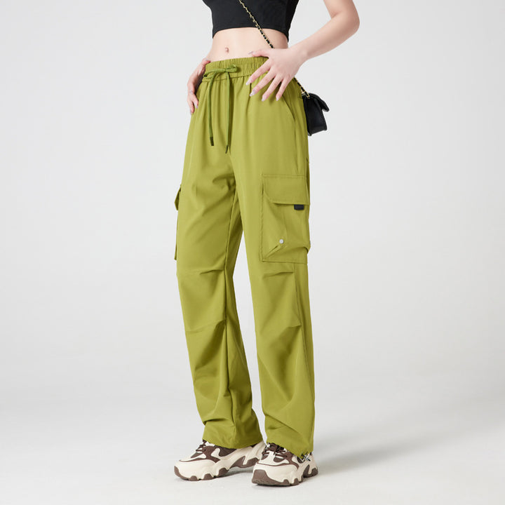Quick-Dry Cargo Jogger Pants | Utility Streetwear Parachute Pants for Women