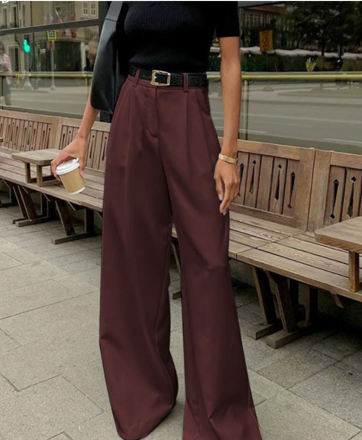 High-Waisted Wide Leg Trousers