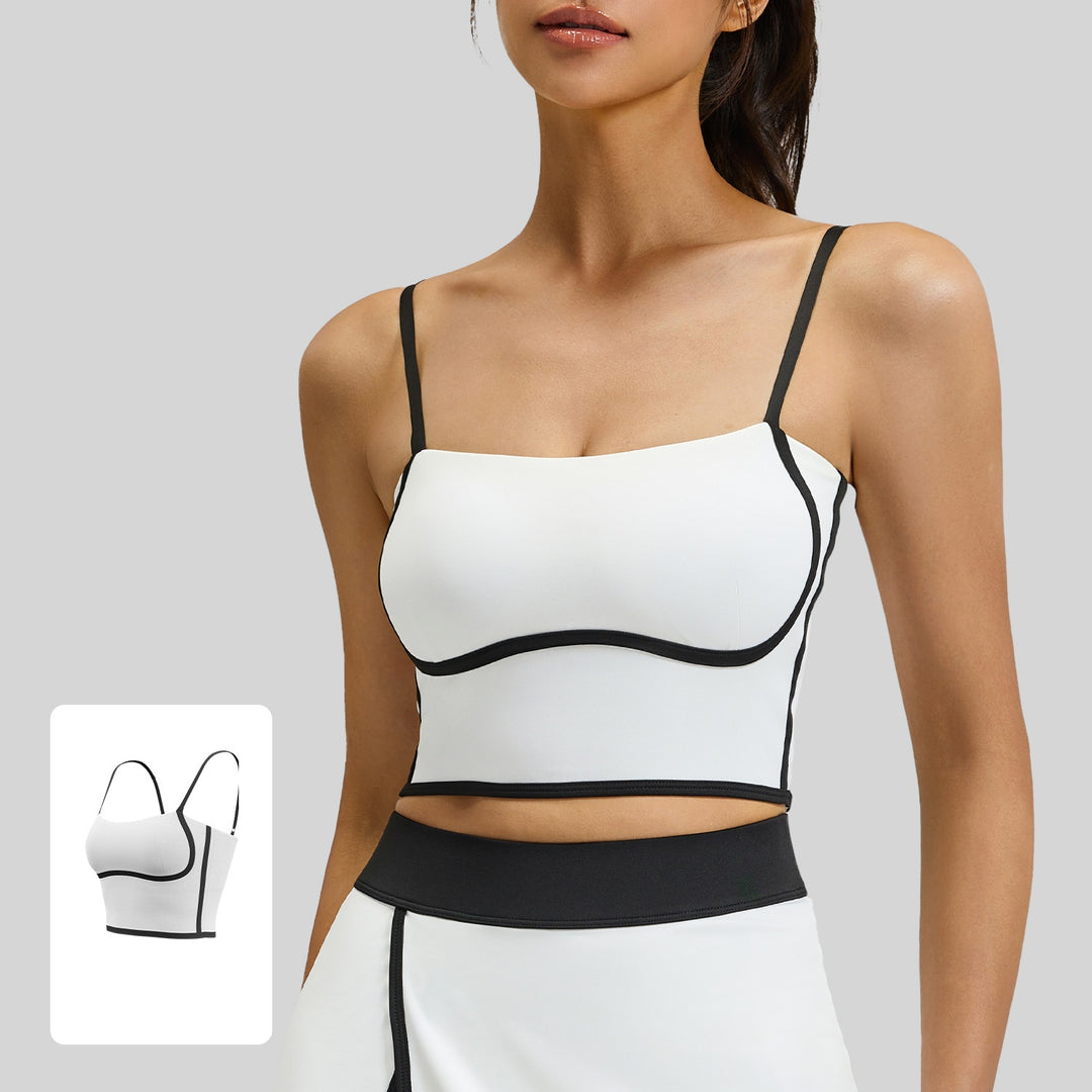 Black Contrast Trim 2-Piece Tennis Outfit