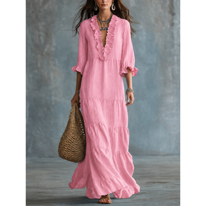 Black Ruffled Tiered Maxi Dress