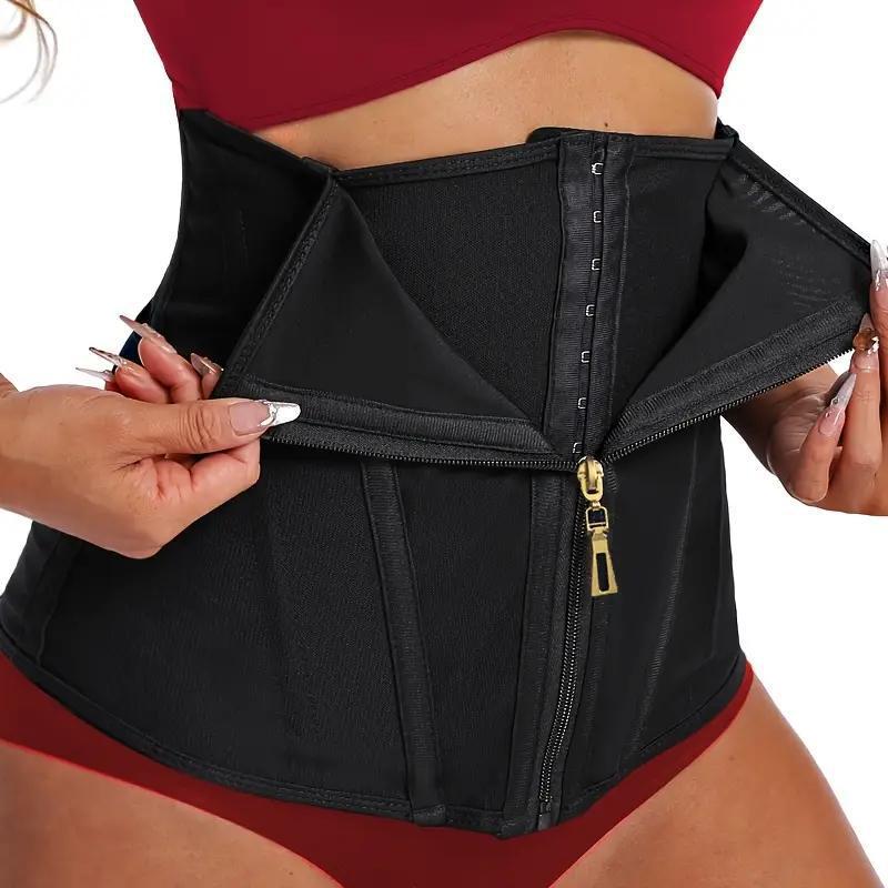 Waist Trainer for Women Zipper Corset Shapewear Tummy Control Mesh Waist Cincher Faja Body Shaper