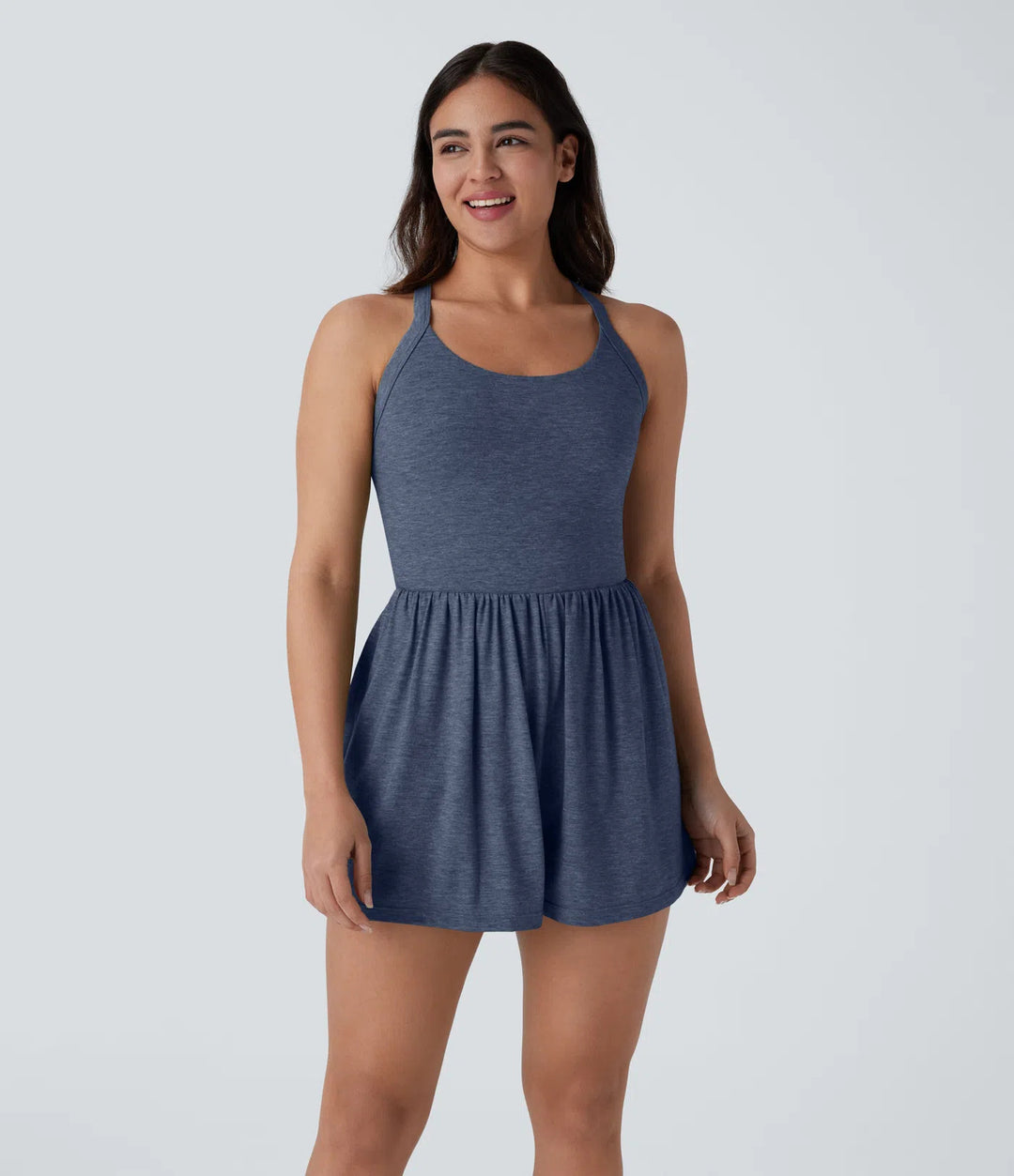 Active Romper, Easy On/Off Sleeveless One-Piece with Built-In Shorts