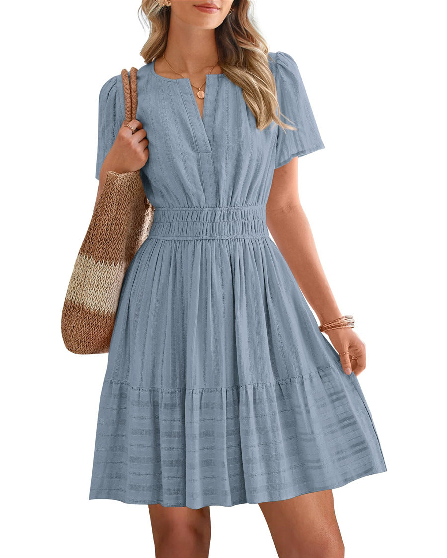 Smocked Waist Tiered Mini Dress