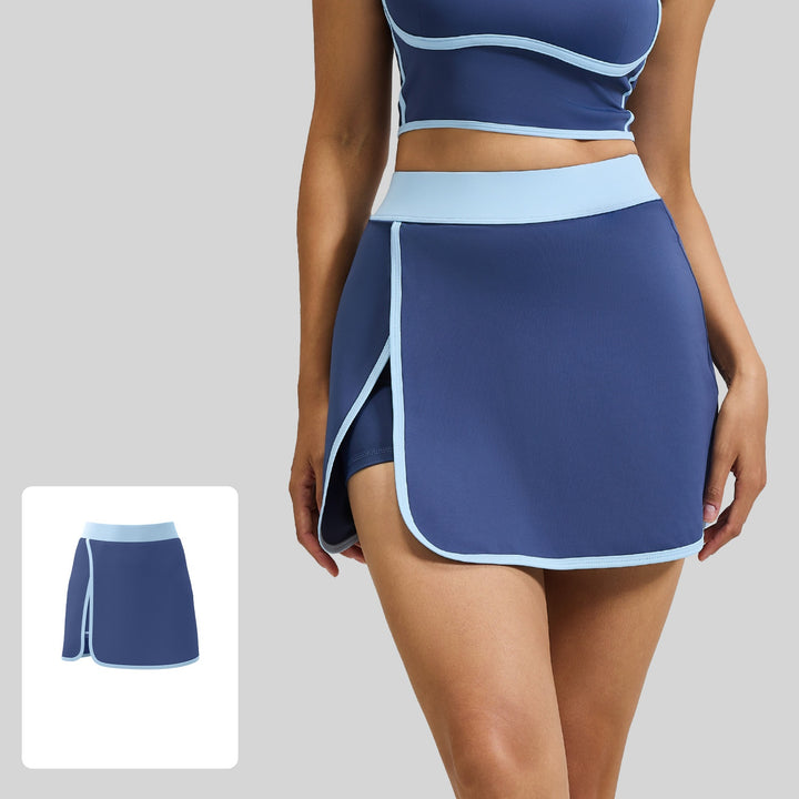 Black Contrast Trim 2-Piece Tennis Outfit