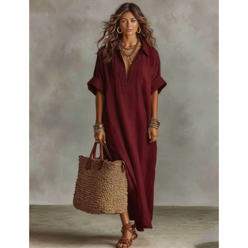 Lightweight Slightly Sheer Shirt Maxi Dress