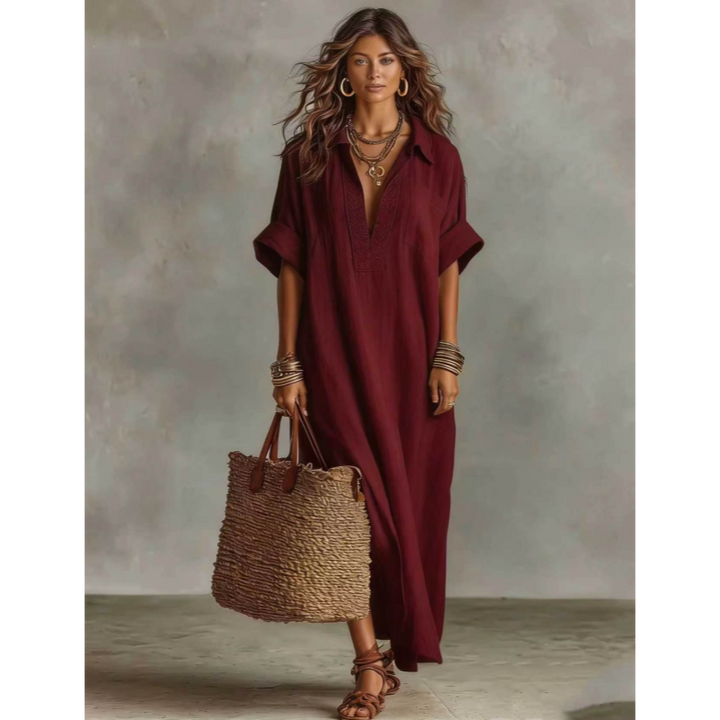Lightweight Slightly Sheer Shirt Maxi Dress