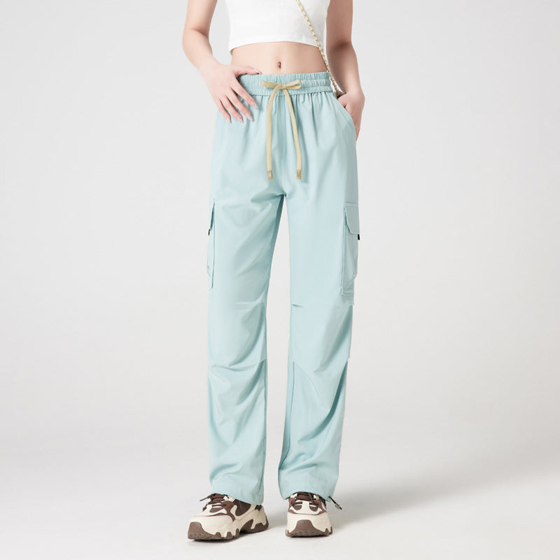 Quick-Dry Cargo Jogger Pants | Utility Streetwear Parachute Pants for Women