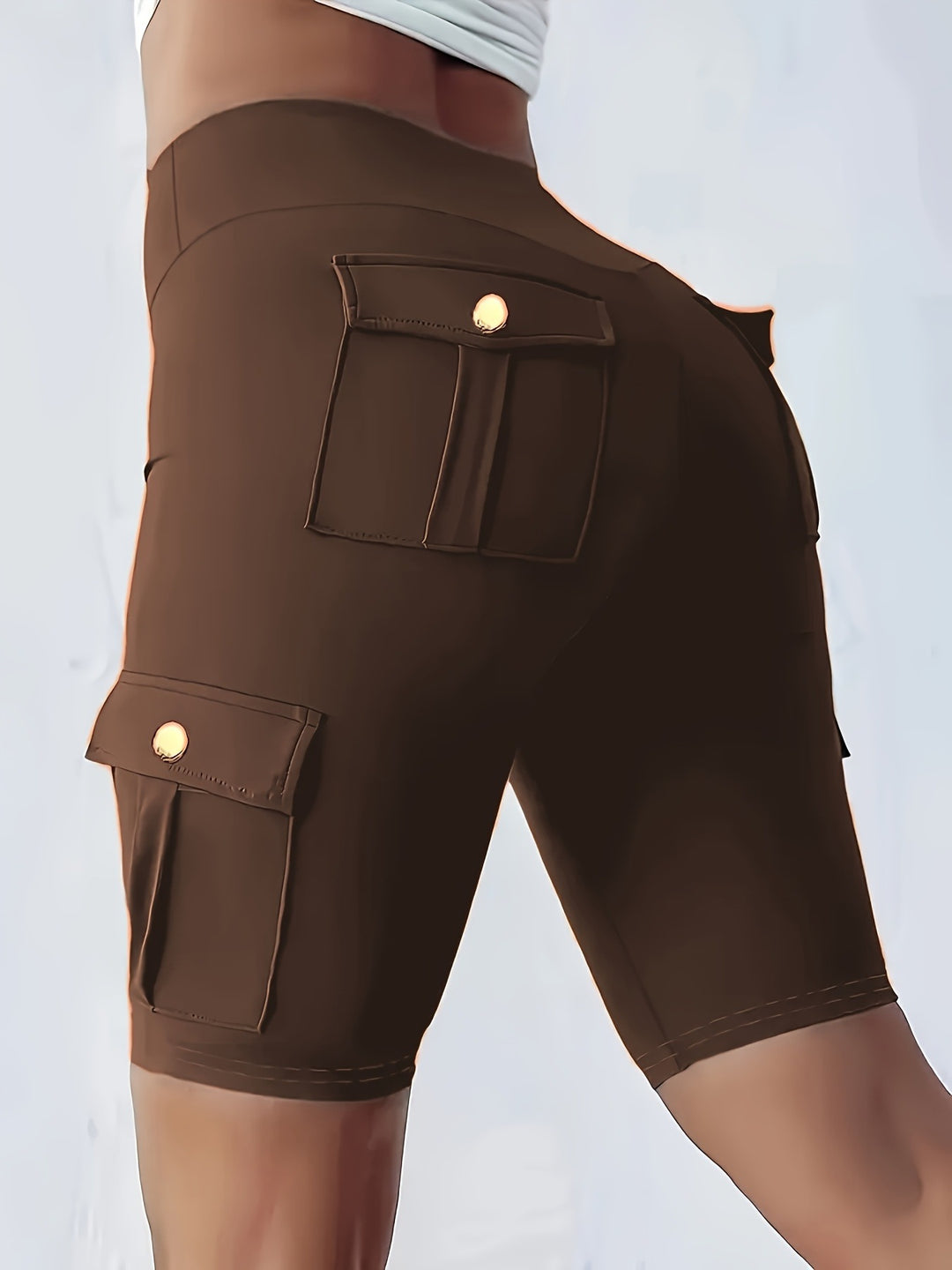 High-Waisted Cargo Biker Shorts