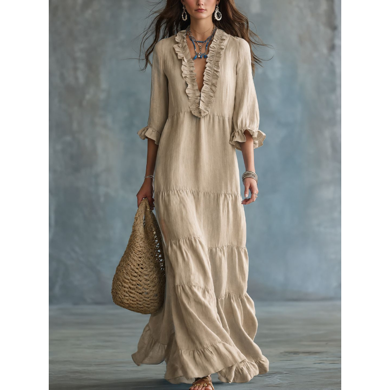 Black Ruffled Tiered Maxi Dress