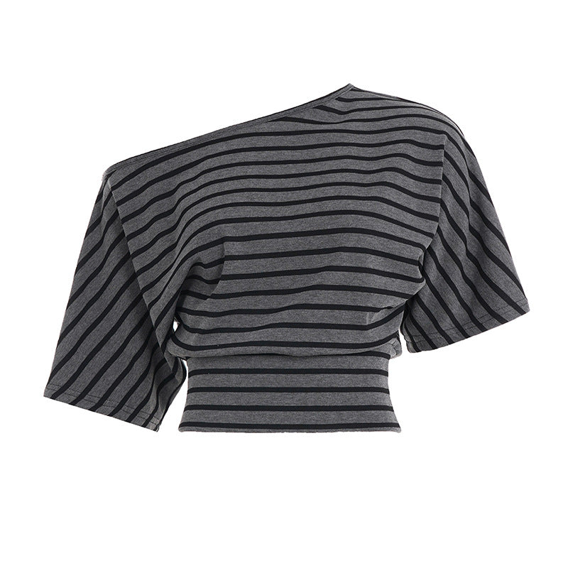 Multi-Style Striped Co-Ord Set | Halter / Off-Shoulder Top &amp; Drawstring Shorts for Women