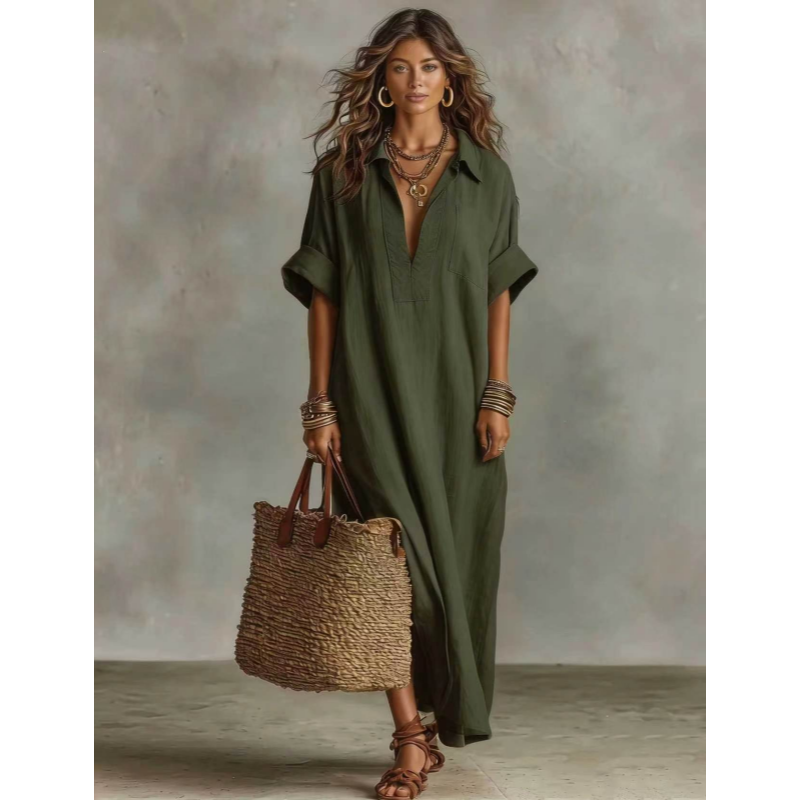 Lightweight Slightly Sheer Shirt Maxi Dress