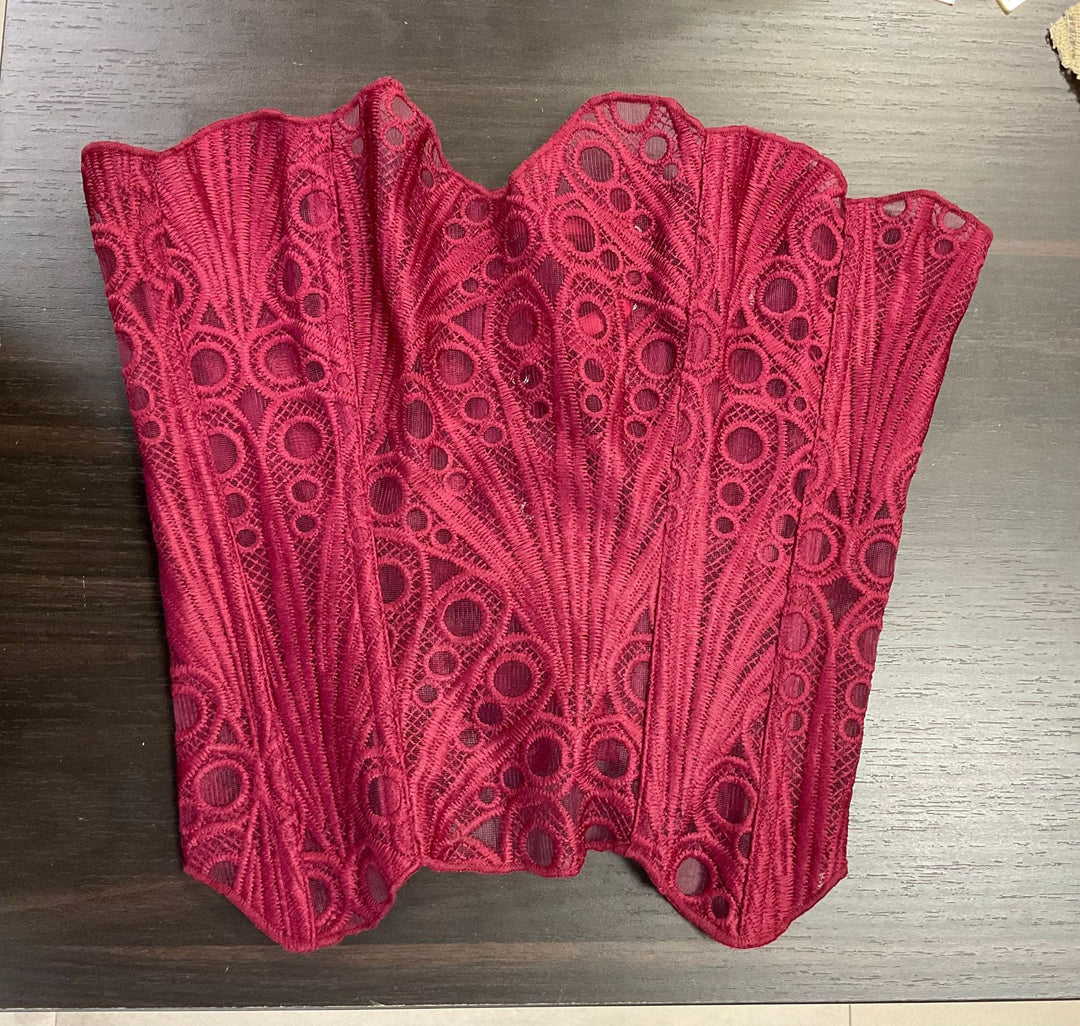 Pink Butterfly Lace Corset Top