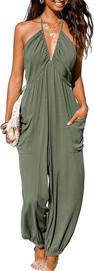 Black Halter Neck Wide-Leg Jumpsuit