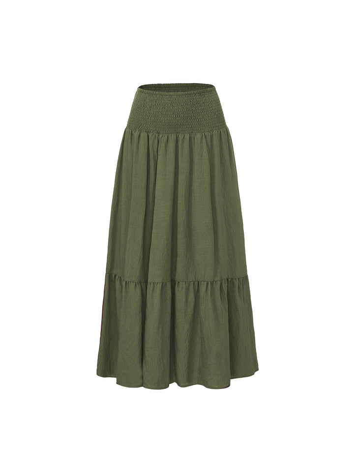 Smocked Waist Tiered Maxi Skirt Effortless movement. Everyday boho ease.