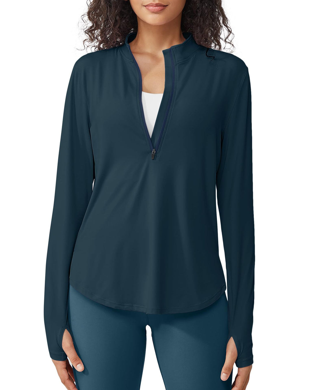 Lavender Half-Zip Long Sleeve Active Top