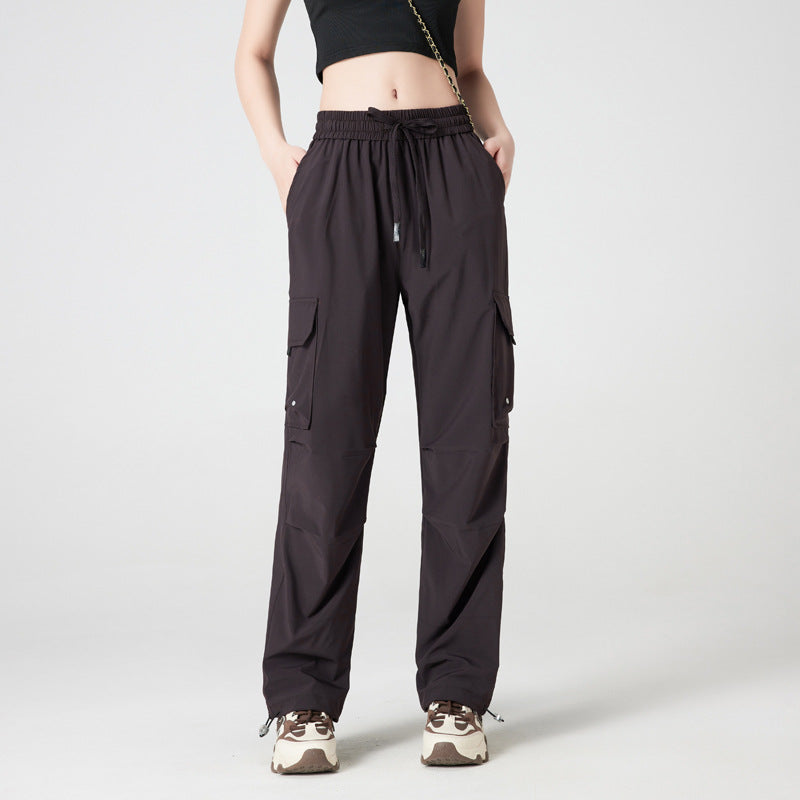 Quick-Dry Cargo Jogger Pants | Utility Streetwear Parachute Pants for Women