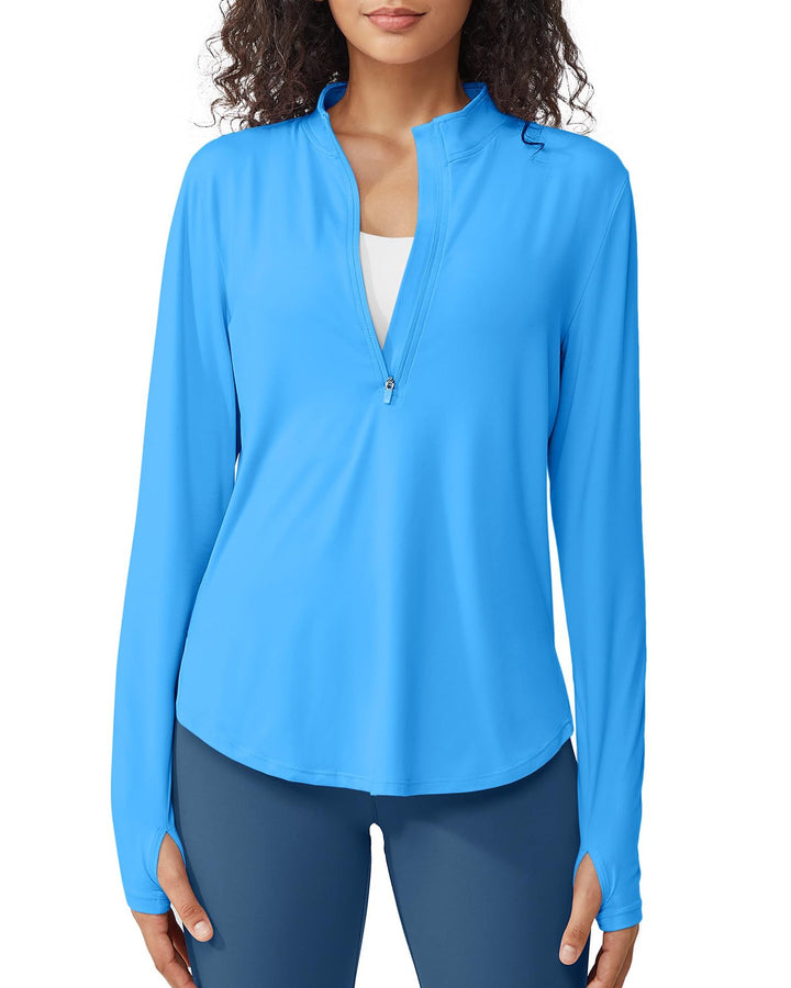 Lavender Half-Zip Long Sleeve Active Top