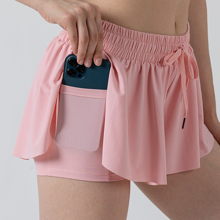 2-in-1 Athletic Shorts, High-Waisted Active Skort with Built-In Liner