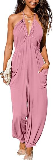Black Halter Neck Wide-Leg Jumpsuit