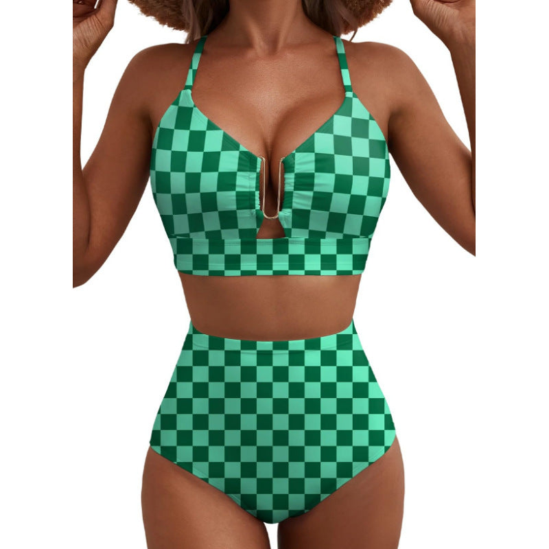 Floral High Waisted Bikini Set for Women – Sexy Two Piece Removable Pad Swimsuit
