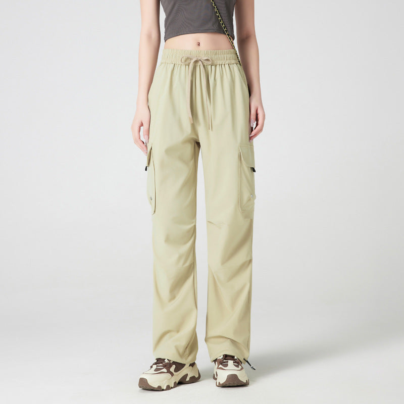 Quick-Dry Cargo Jogger Pants | Utility Streetwear Parachute Pants for Women