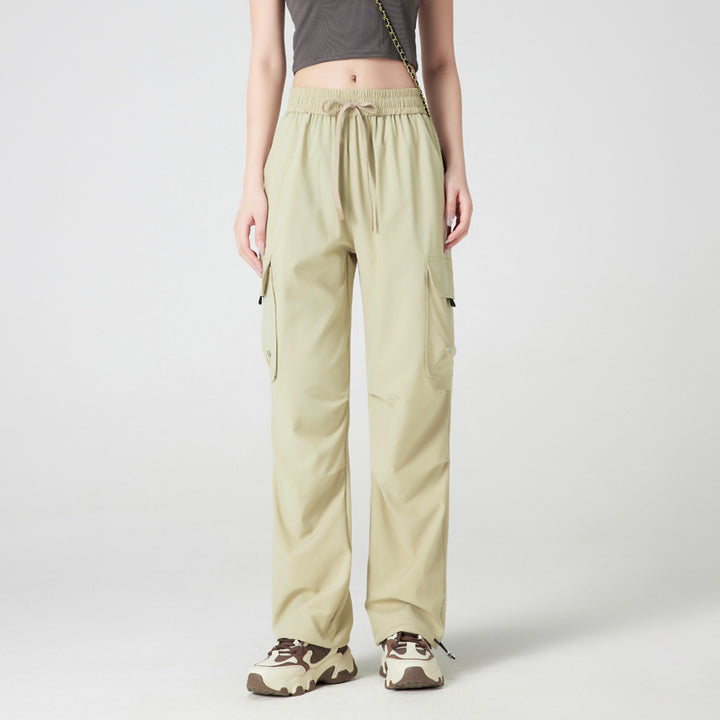 Quick-Dry Cargo Jogger Pants | Utility Streetwear Parachute Pants for Women