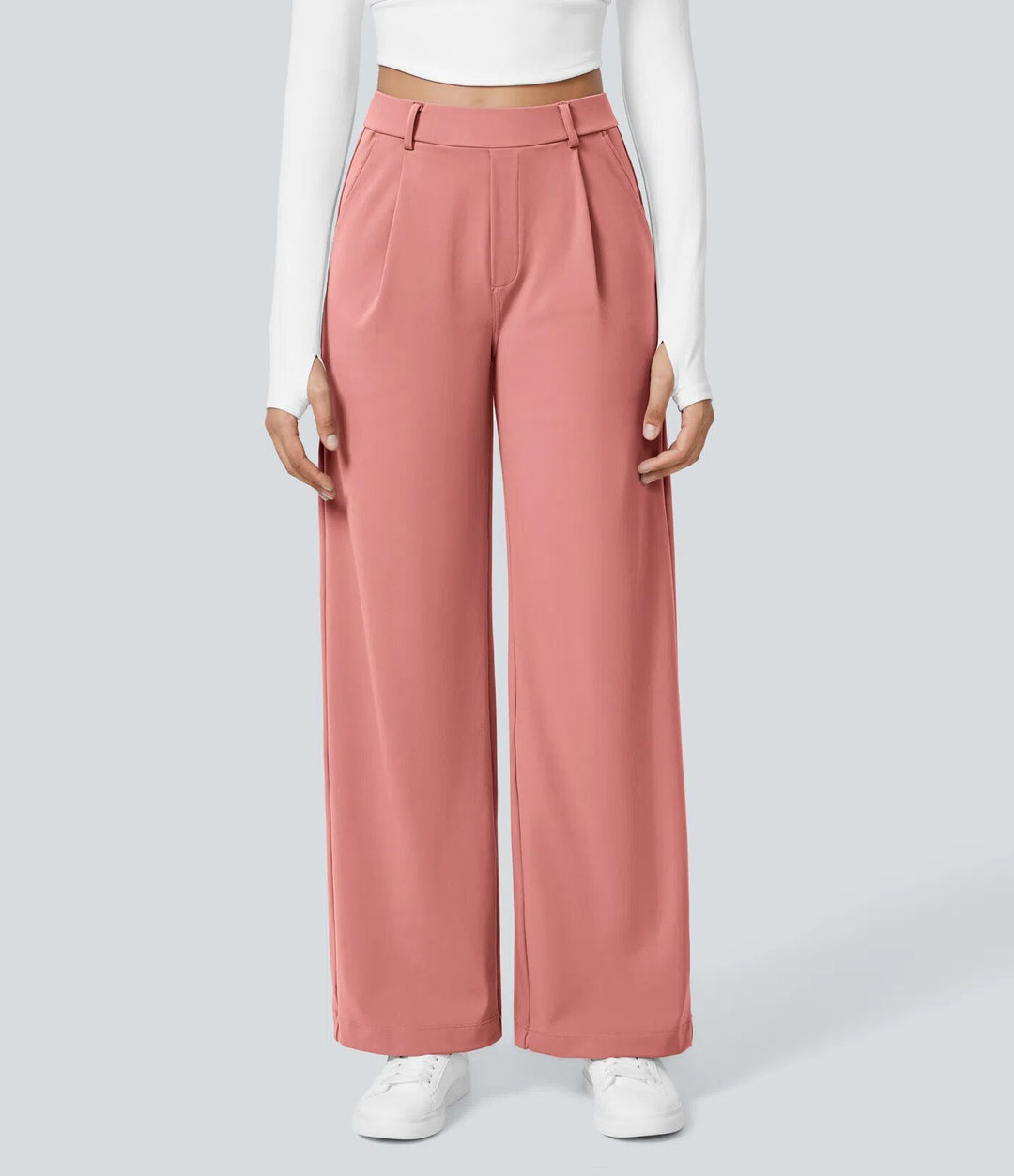 High Waisted Work Pants for Women Business Casual Outfits 2026 Office Dress Pants Trousers with Pockets