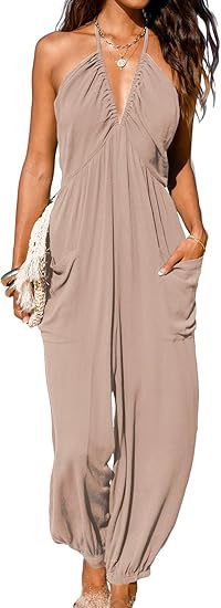Black Halter Neck Wide-Leg Jumpsuit