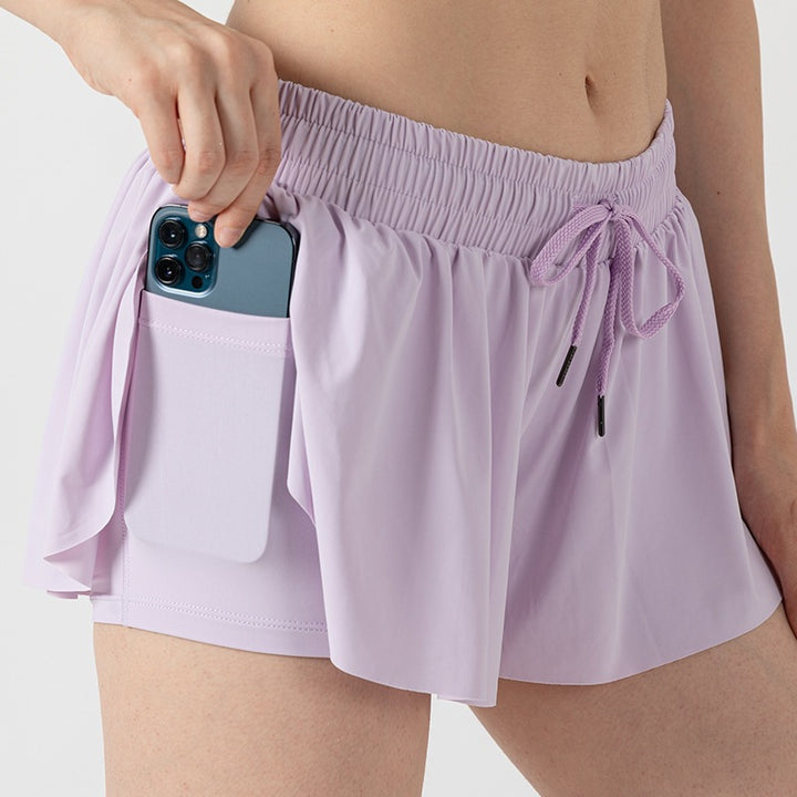 2-in-1 Athletic Shorts, High-Waisted Active Skort with Built-In Liner