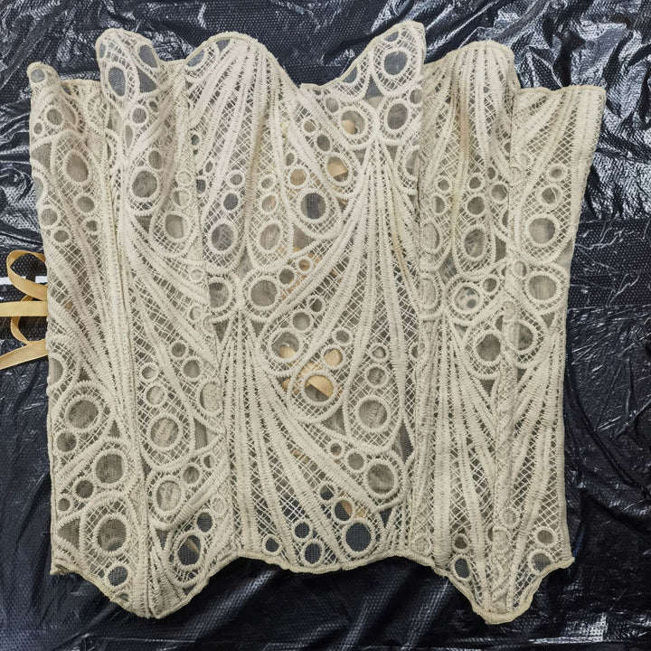 Pink Butterfly Lace Corset Top