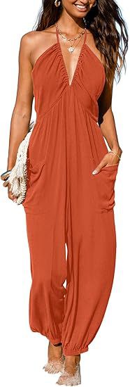 Black Halter Neck Wide-Leg Jumpsuit